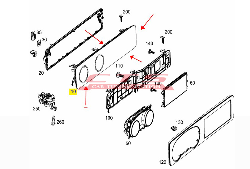 W213 E class wide-screen instrument cruster