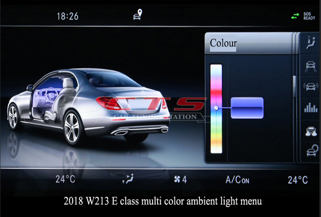 Mercedes-Benz W213 E Class ambient lighting menu